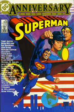 Superman #400 - 1984.  This series of Superman changed its name to 'Adventures of Superman' with issue #424, but a new volume of Superman took its place in 1987.